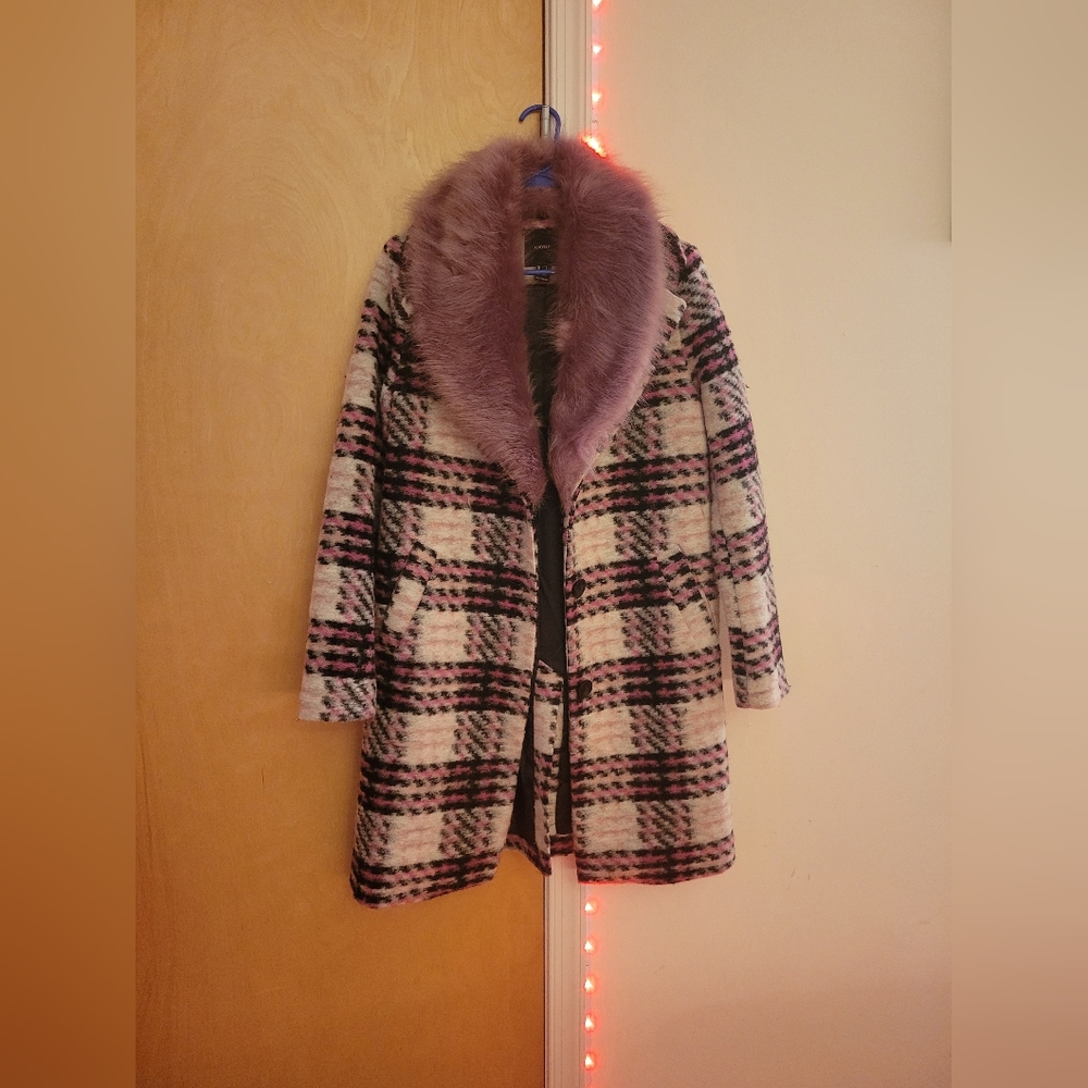 Forever21 Pea Fur Collar Coat